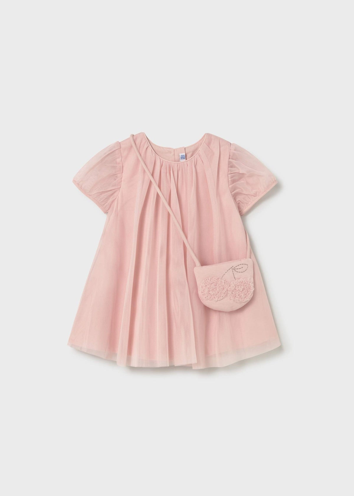 Vestito tulle con borsetta neonata