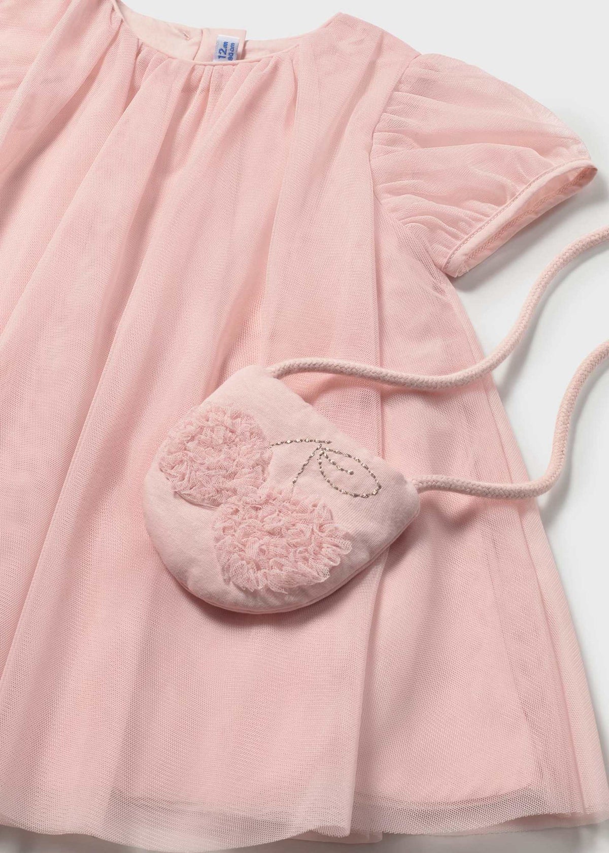 Vestito tulle con borsetta neonata