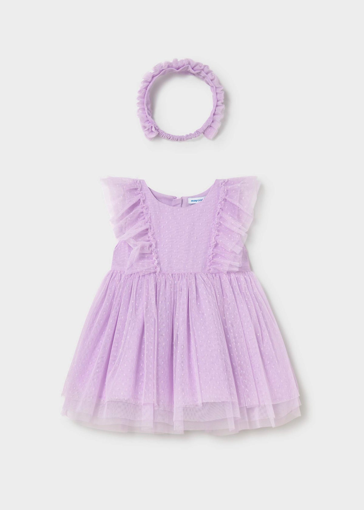 Vestito tulle con fascia neonata