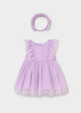 Vestito tulle con fascia neonata