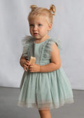 Vestito tulle con fascia neonata