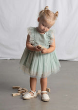 Vestito tulle con fascia neonata