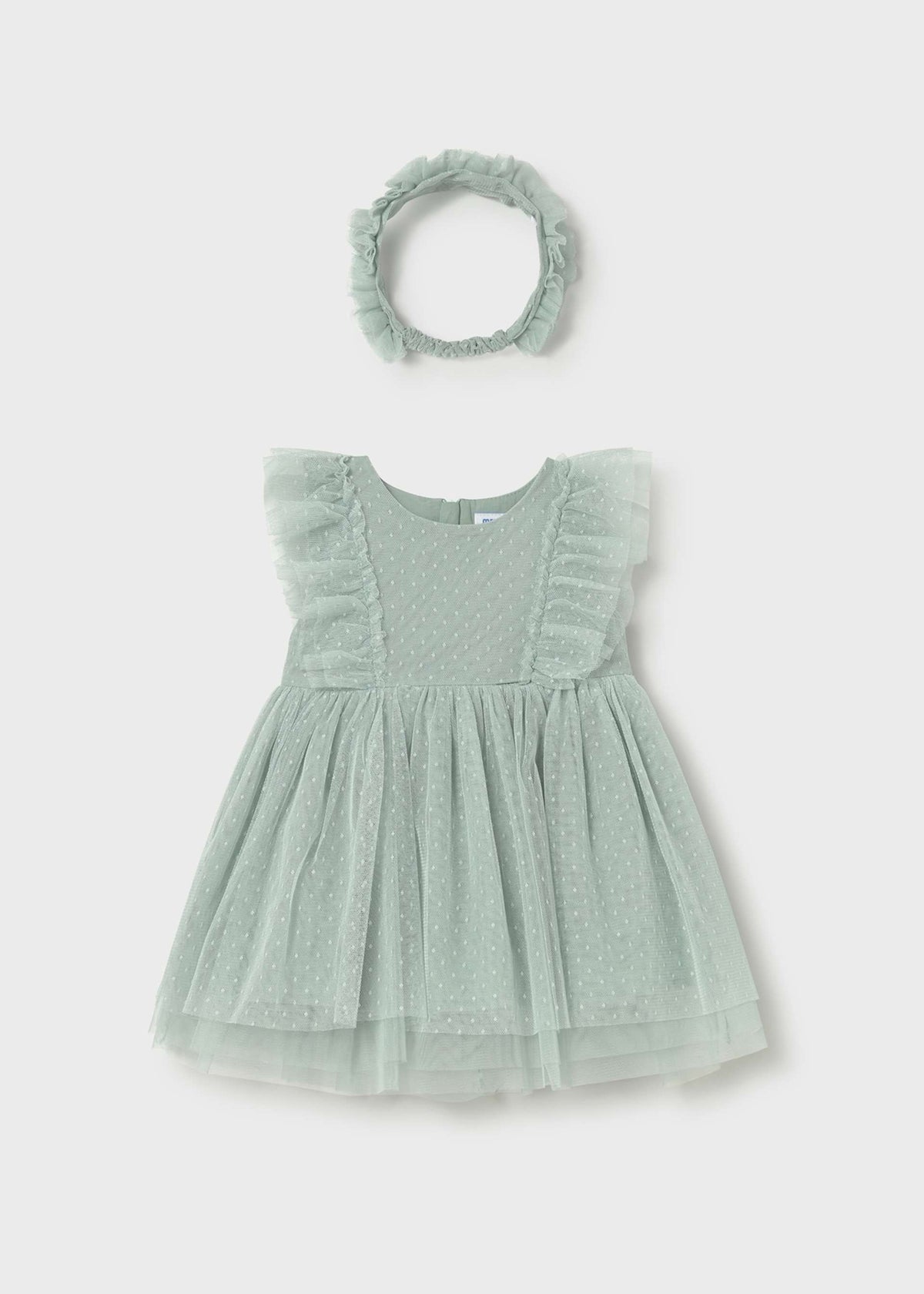 Vestito tulle con fascia neonata