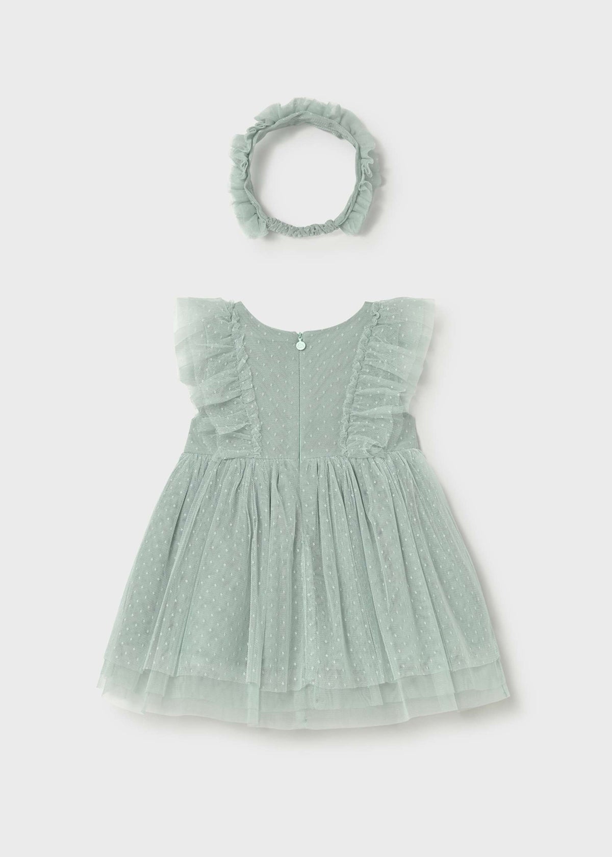 Vestito tulle con fascia neonata