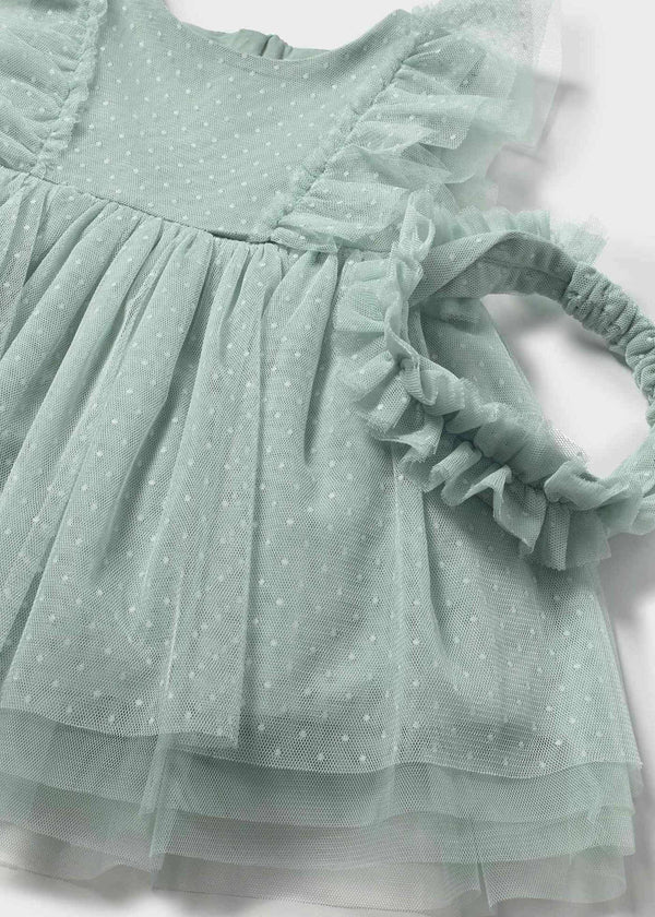 Vestito tulle con fascia neonata