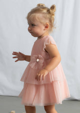Vestito tulle plissettato neonata