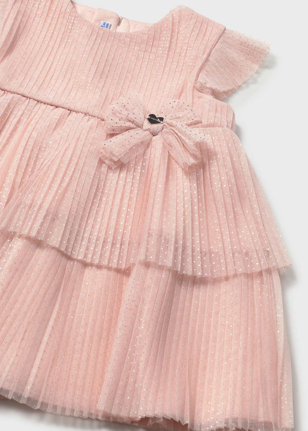 Vestito tulle plissettato neonata