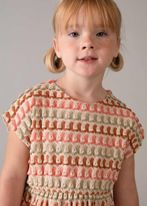 Vestito uncinetto multicolor bambina