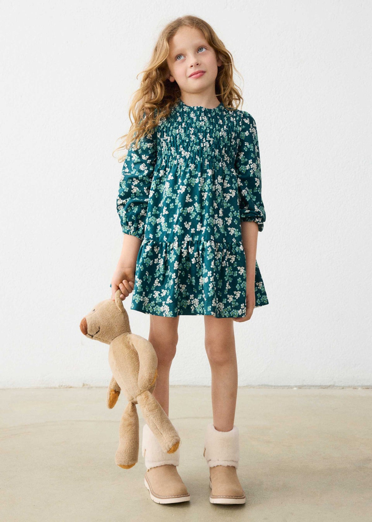 Vestito vellito stampato bambina - Ninfea