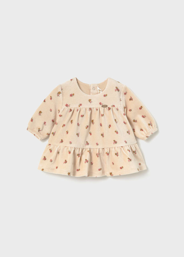 Vestito vellutato neonata - Avena