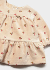 Vestito vellutato neonata - Avena