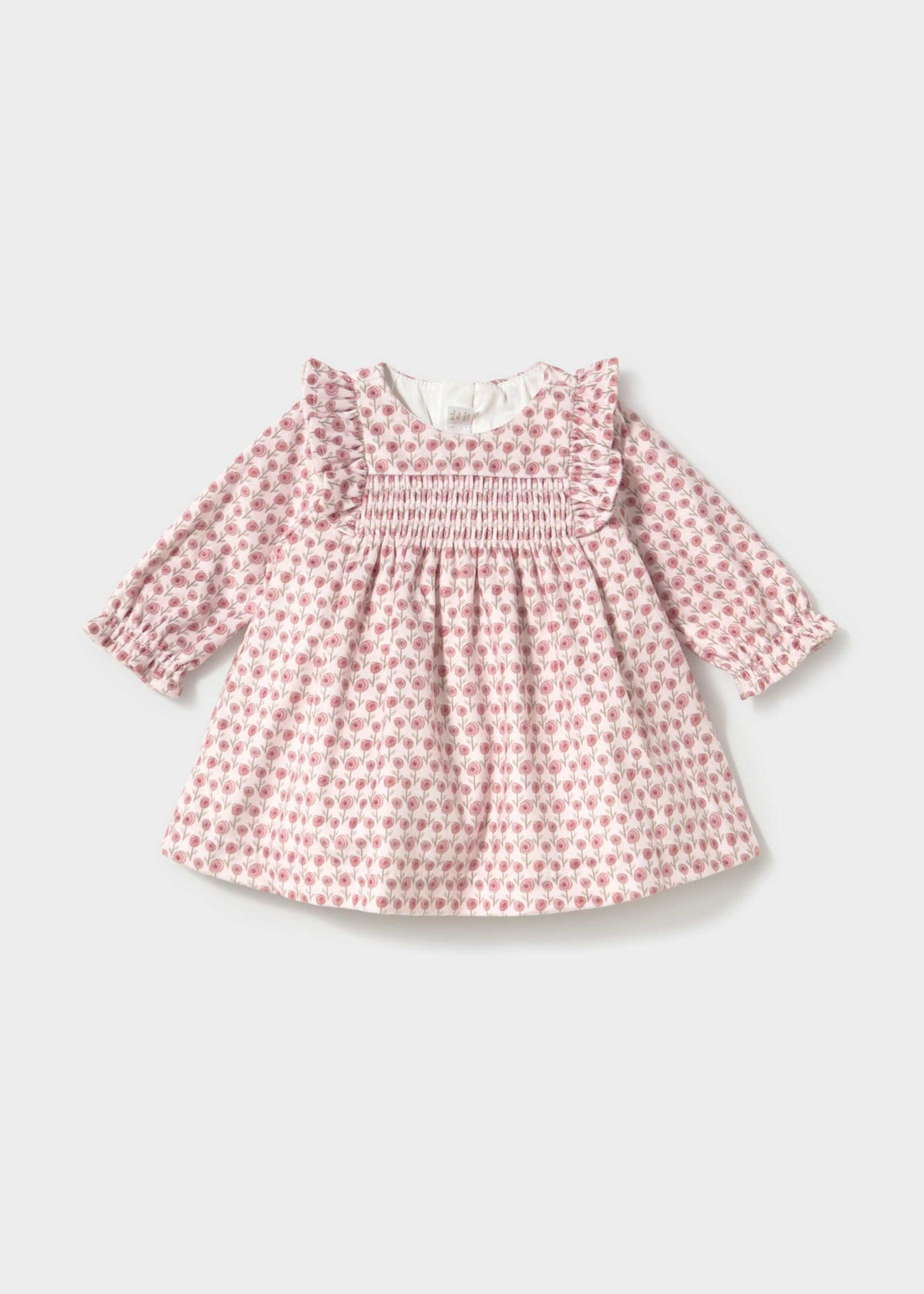 Vestito vellutato stampato neonata - Cipria