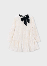 Vestito velluto con pallettes e fiocco bambina - Soia