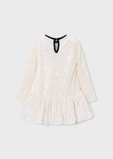 Vestito velluto con pallettes e fiocco bambina - Soia