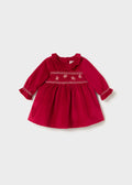 Vestito velluto neonata - Red