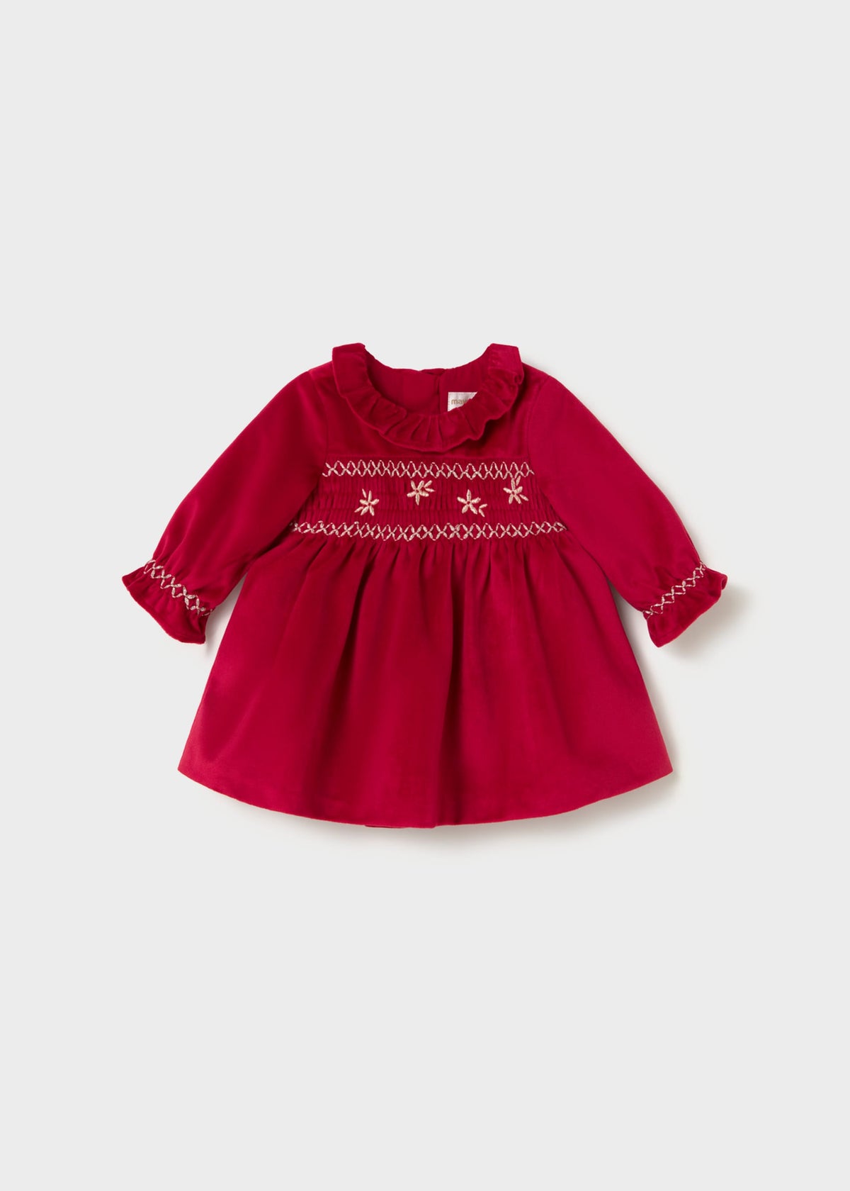 Vestito velluto neonata - Red