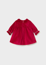 Vestito velluto neonata - Red
