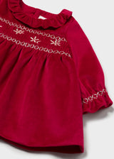 Vestito velluto neonata - Red