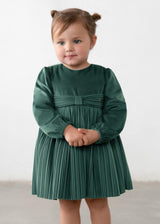 Vestito velluto plissettato bimba - Ninfea