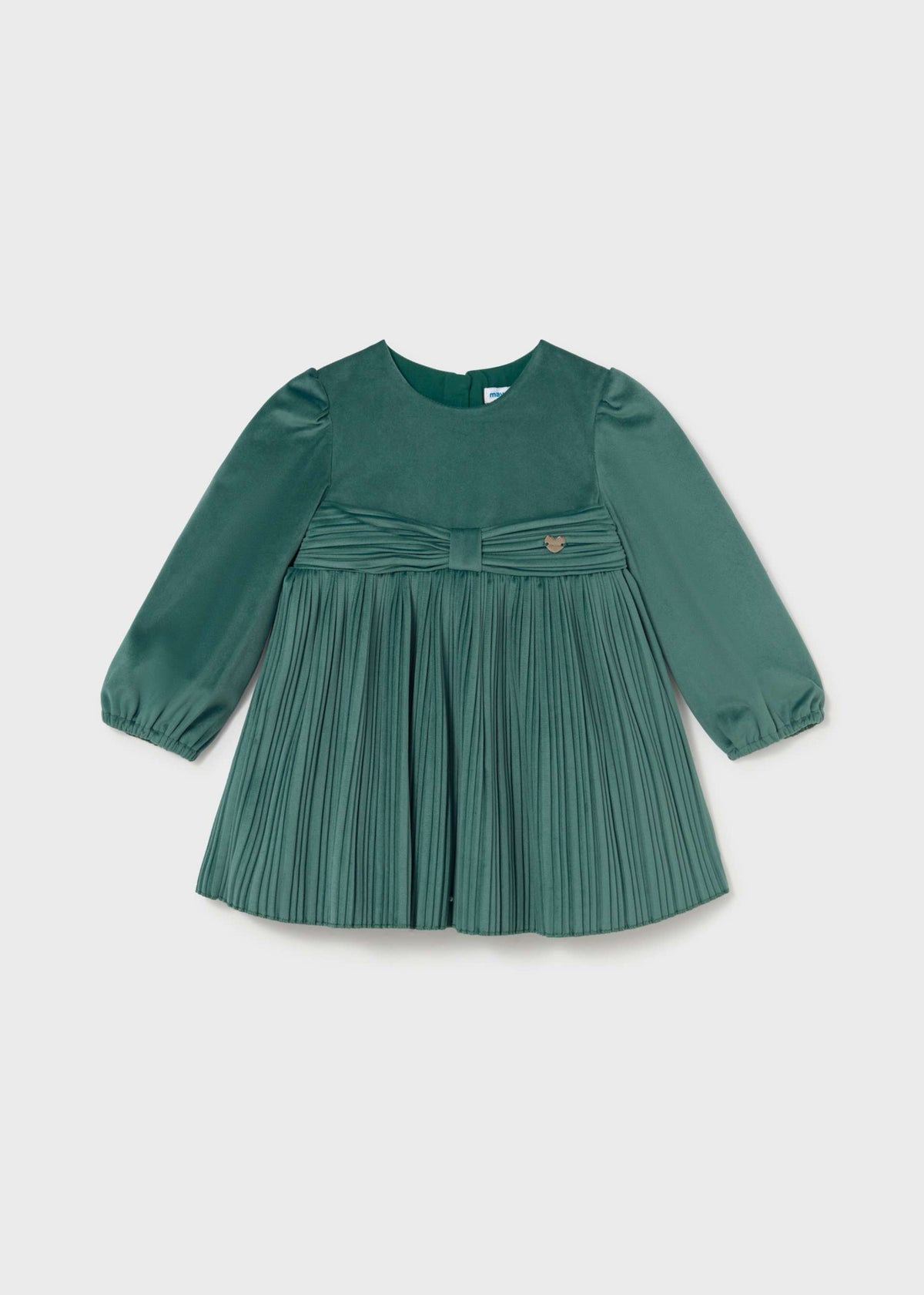 Vestito velluto plissettato bimba - Ninfea