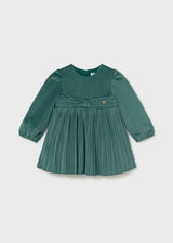 Vestito velluto plissettato bimba - Ninfea