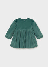 Vestito velluto plissettato bimba - Ninfea