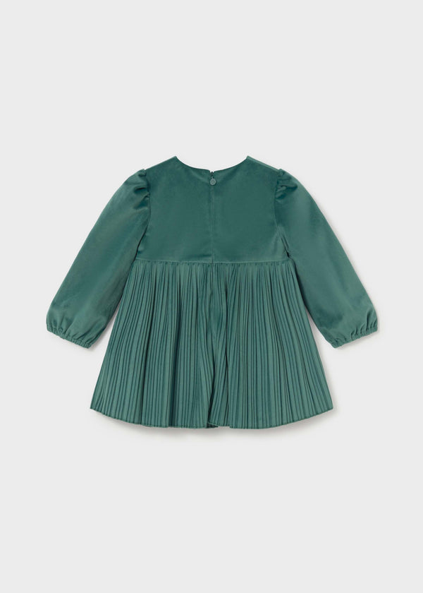 Vestito velluto plissettato bimba - Ninfea