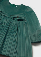 Vestito velluto plissettato bimba - Ninfea
