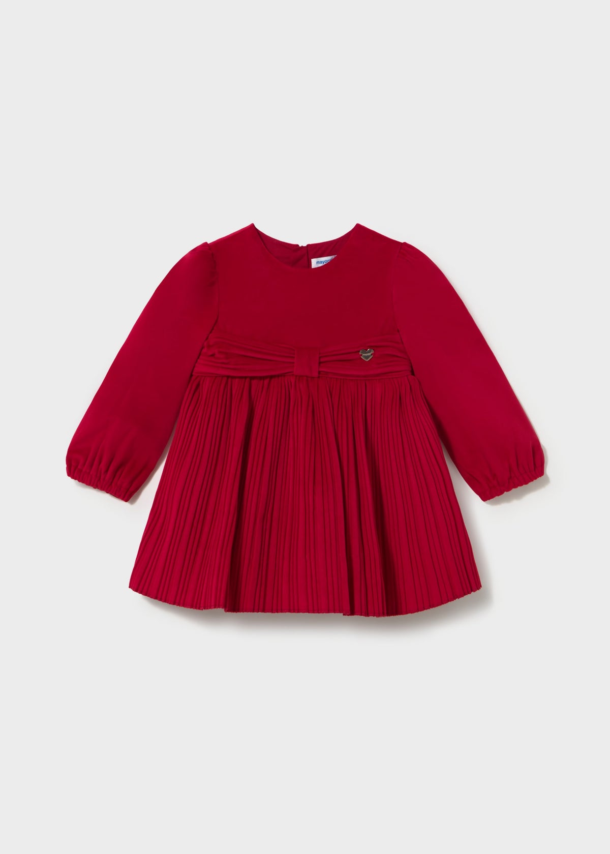 Vestito velluto plissettato bimba - Rosso
