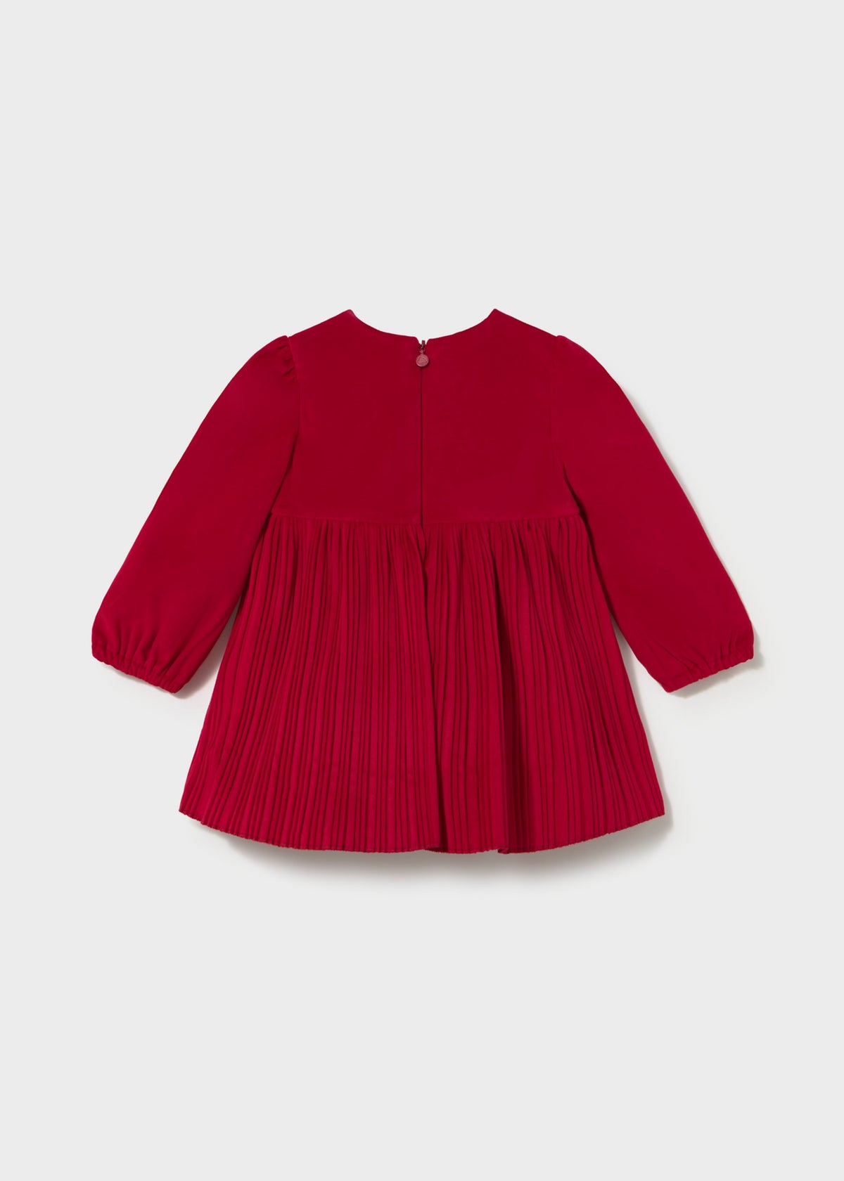 Vestito velluto plissettato bimba - Rosso